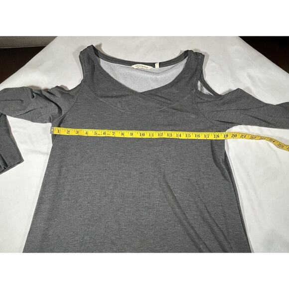 Soft Surroundings Cold Shoulder Terry Cloth Sweatshirt Womens Size Medium Gray - Picture 6 of 8